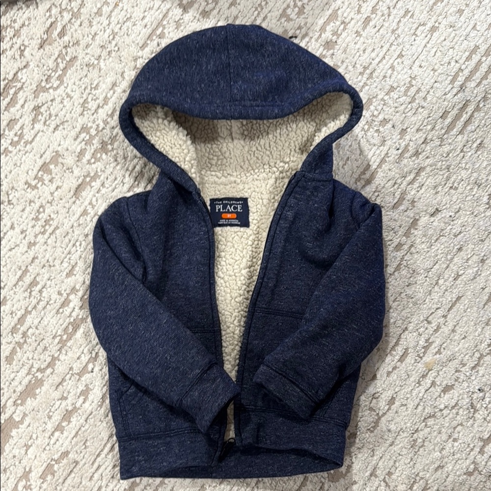The Children's Place Dark Blue Sherpa Hoodie